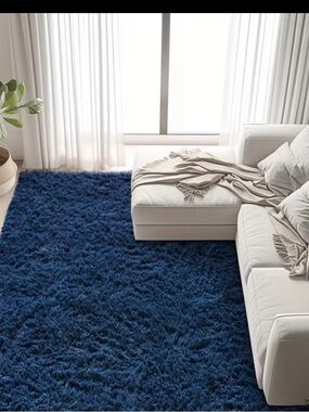 Navy Blue Luxurious Fluffy Shag Rug Ultra Soft,Plush,Fuzzy, Durable 3x5ft